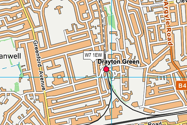 W7 1EW map - OS VectorMap District (Ordnance Survey)