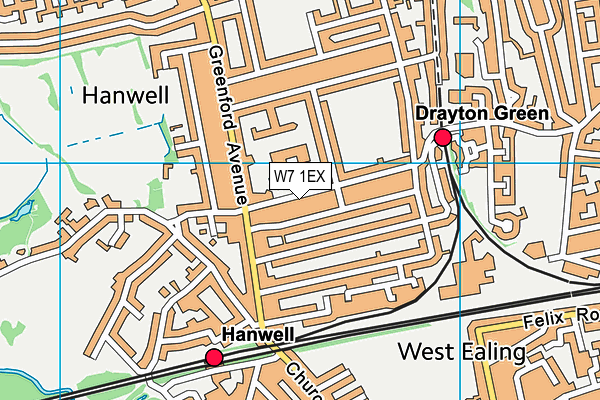 W7 1EX map - OS VectorMap District (Ordnance Survey)