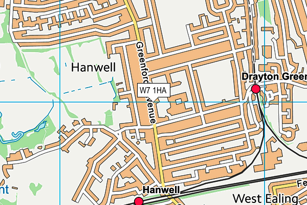 Hobbayne Primary School map (W7 1HA) - OS VectorMap District (Ordnance Survey)