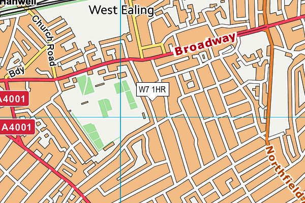 W7 1HR map - OS VectorMap District (Ordnance Survey)