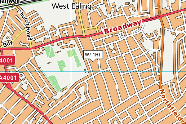 W7 1HT map - OS VectorMap District (Ordnance Survey)