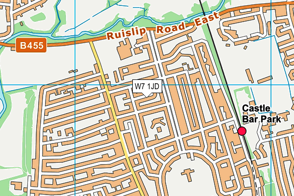 W7 1JD map - OS VectorMap District (Ordnance Survey)