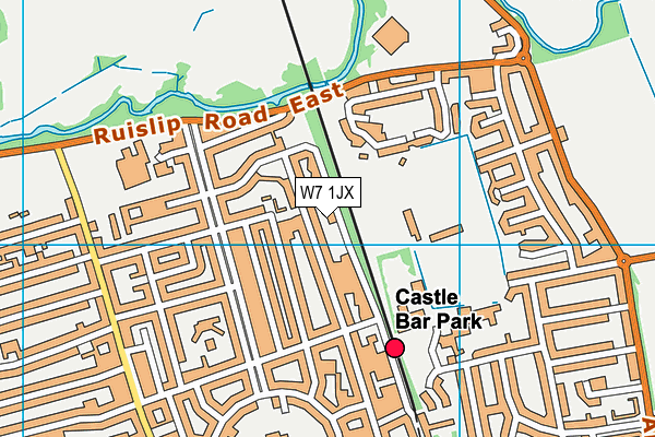 W7 1JX map - OS VectorMap District (Ordnance Survey)