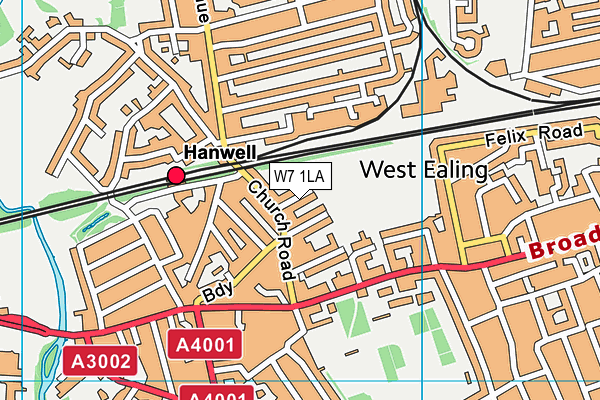 W7 1LA map - OS VectorMap District (Ordnance Survey)