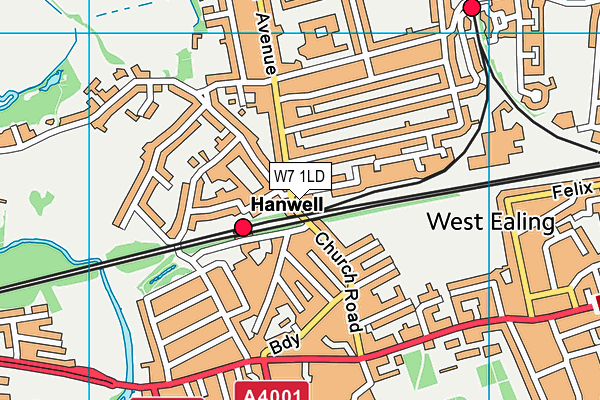 W7 1LD map - OS VectorMap District (Ordnance Survey)