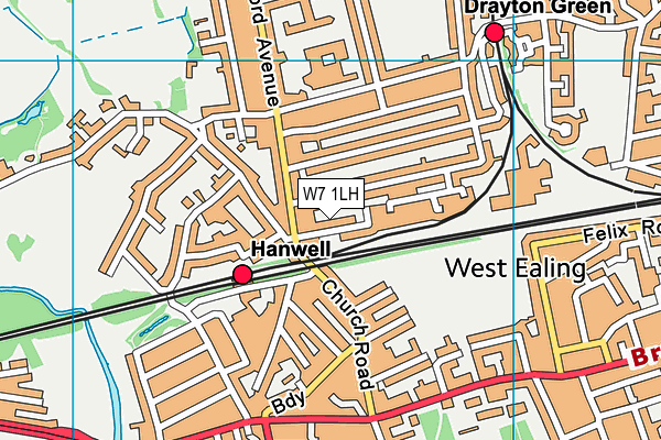 W7 1LH map - OS VectorMap District (Ordnance Survey)