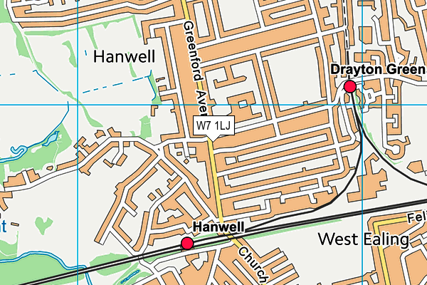W7 1LJ map - OS VectorMap District (Ordnance Survey)