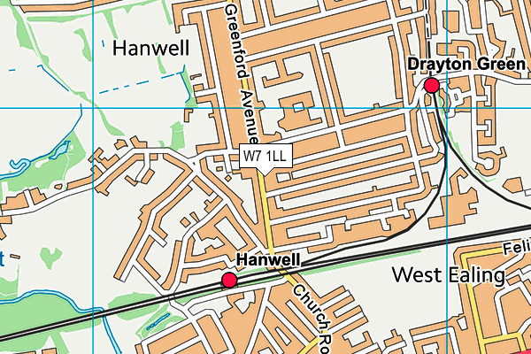 W7 1LL map - OS VectorMap District (Ordnance Survey)