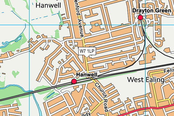 W7 1LP map - OS VectorMap District (Ordnance Survey)