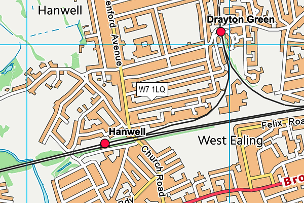 W7 1LQ map - OS VectorMap District (Ordnance Survey)