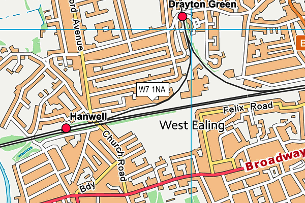 W7 1NA map - OS VectorMap District (Ordnance Survey)