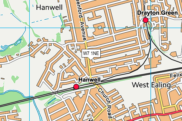 W7 1NE map - OS VectorMap District (Ordnance Survey)