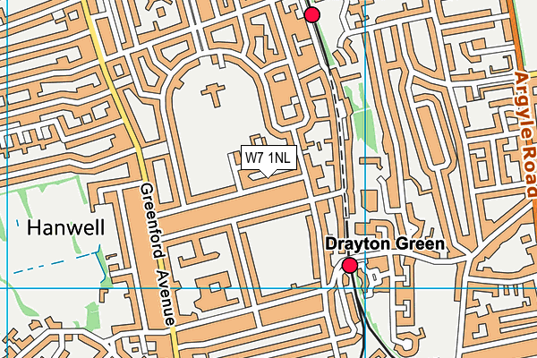 W7 1NL map - OS VectorMap District (Ordnance Survey)