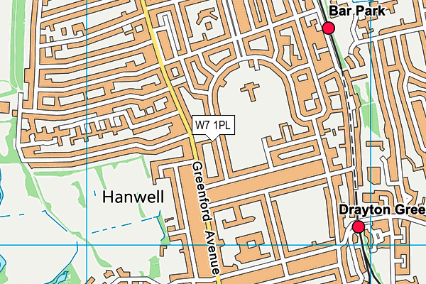 W7 1PL map - OS VectorMap District (Ordnance Survey)