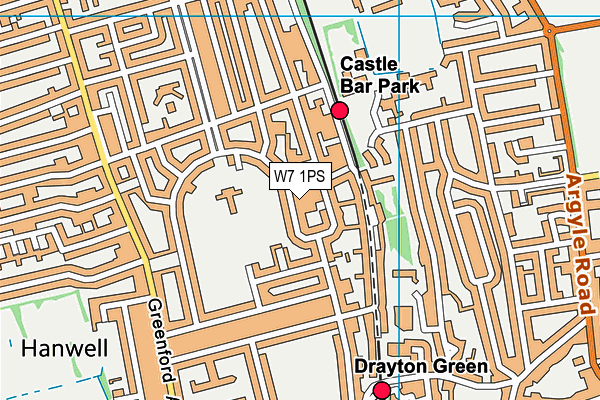 W7 1PS map - OS VectorMap District (Ordnance Survey)