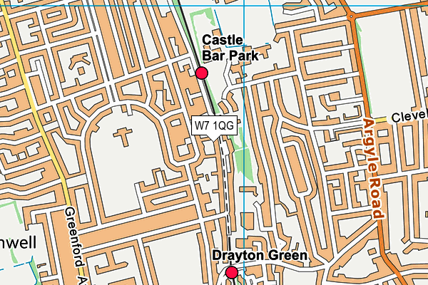 W7 1QG map - OS VectorMap District (Ordnance Survey)