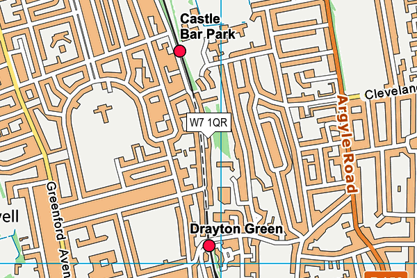 W7 1QR map - OS VectorMap District (Ordnance Survey)