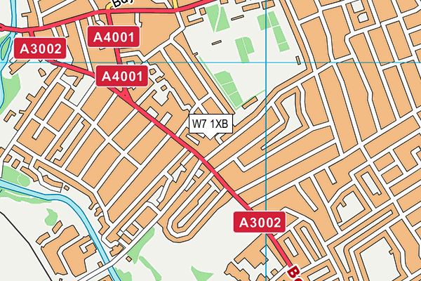 W7 1XB map - OS VectorMap District (Ordnance Survey)