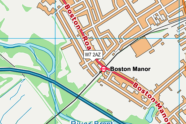 W7 2AZ map - OS VectorMap District (Ordnance Survey)