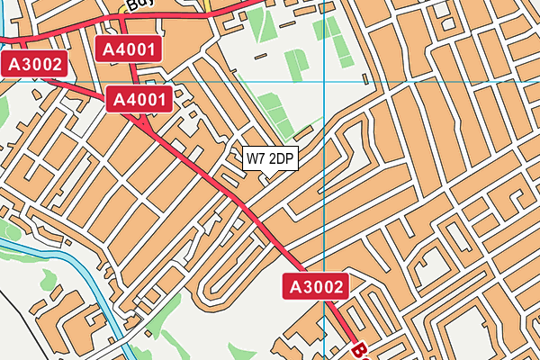 W7 2DP map - OS VectorMap District (Ordnance Survey)