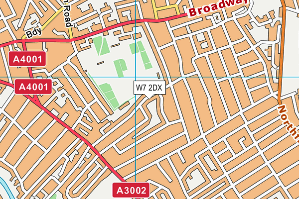 W7 2DX map - OS VectorMap District (Ordnance Survey)