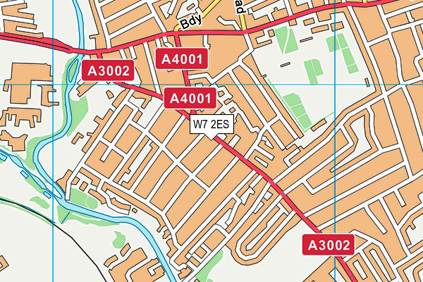 W7 2ES map - OS VectorMap District (Ordnance Survey)