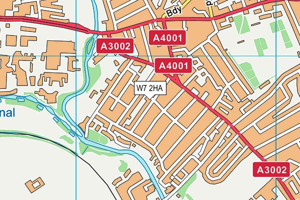 W7 2HA map - OS VectorMap District (Ordnance Survey)