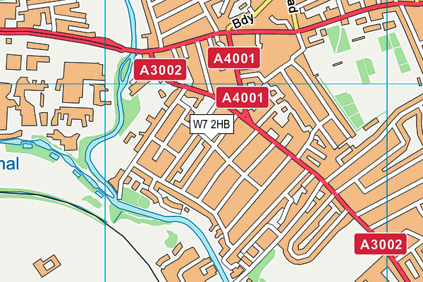 W7 2HB map - OS VectorMap District (Ordnance Survey)