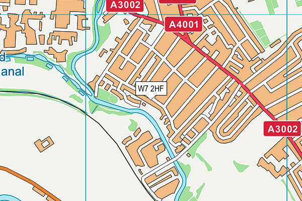 W7 2HF map - OS VectorMap District (Ordnance Survey)
