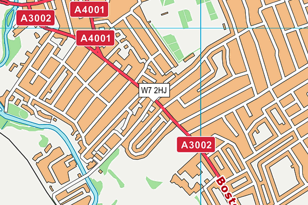 W7 2HJ map - OS VectorMap District (Ordnance Survey)