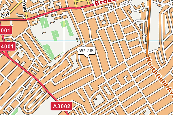W7 2JS map - OS VectorMap District (Ordnance Survey)