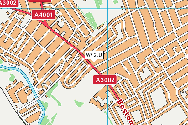 W7 2JU map - OS VectorMap District (Ordnance Survey)