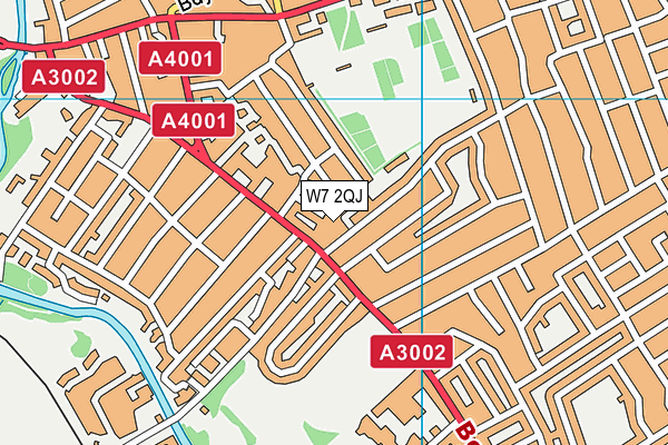 W7 2QJ map - OS VectorMap District (Ordnance Survey)
