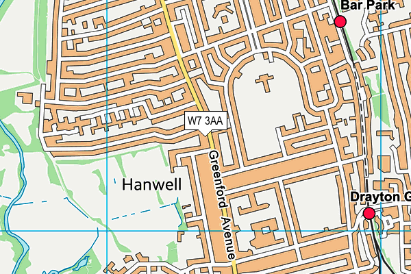 W7 3AA map - OS VectorMap District (Ordnance Survey)