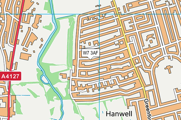 W7 3AF map - OS VectorMap District (Ordnance Survey)