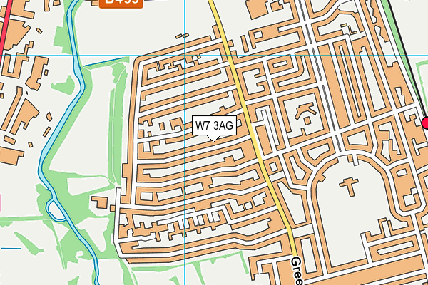 W7 3AG map - OS VectorMap District (Ordnance Survey)