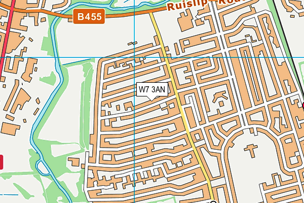 W7 3AN map - OS VectorMap District (Ordnance Survey)