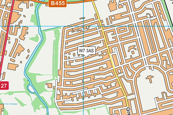 W7 3AS map - OS VectorMap District (Ordnance Survey)