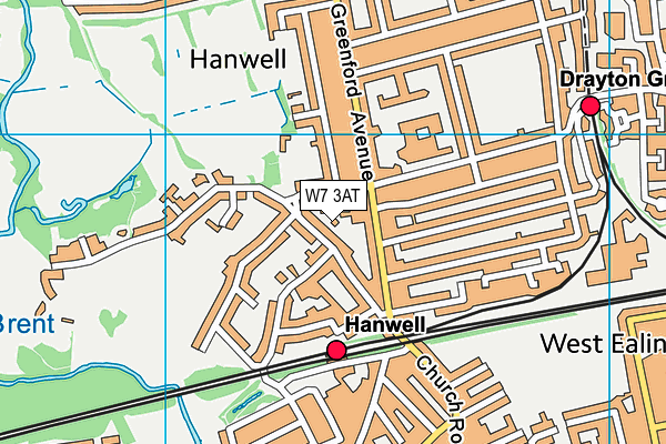 W7 3AT map - OS VectorMap District (Ordnance Survey)