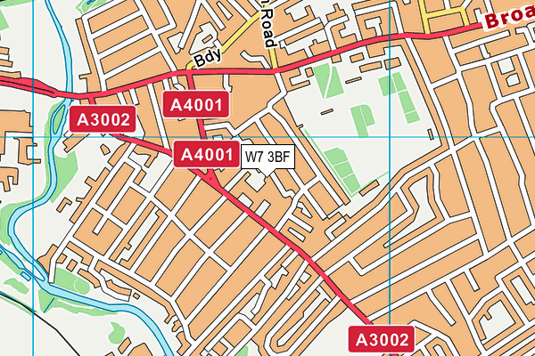 W7 3BF map - OS VectorMap District (Ordnance Survey)