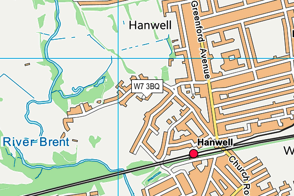 Churchfields Recreation Ground map (W7 3BQ) - OS VectorMap District (Ordnance Survey)