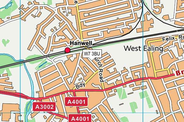 W7 3BU map - OS VectorMap District (Ordnance Survey)