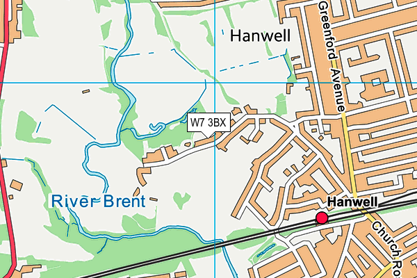 W7 3BX map - OS VectorMap District (Ordnance Survey)