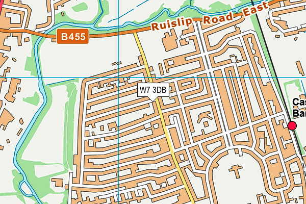 W7 3DB map - OS VectorMap District (Ordnance Survey)