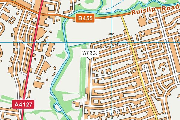 Brentside High School Playing Fields map (W7 3DJ) - OS VectorMap District (Ordnance Survey)