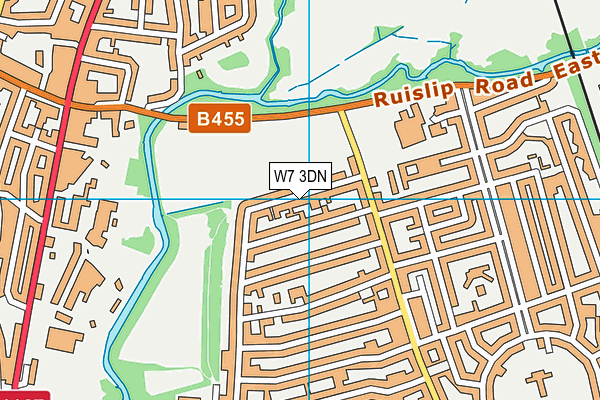 W7 3DN map - OS VectorMap District (Ordnance Survey)