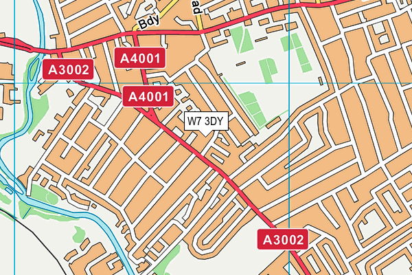 W7 3DY map - OS VectorMap District (Ordnance Survey)