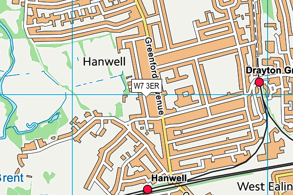 W7 3ER map - OS VectorMap District (Ordnance Survey)