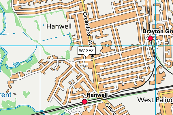 W7 3EZ map - OS VectorMap District (Ordnance Survey)