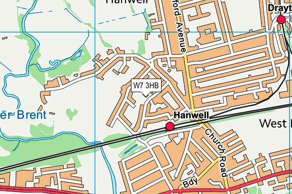 W7 3HB map - OS VectorMap District (Ordnance Survey)